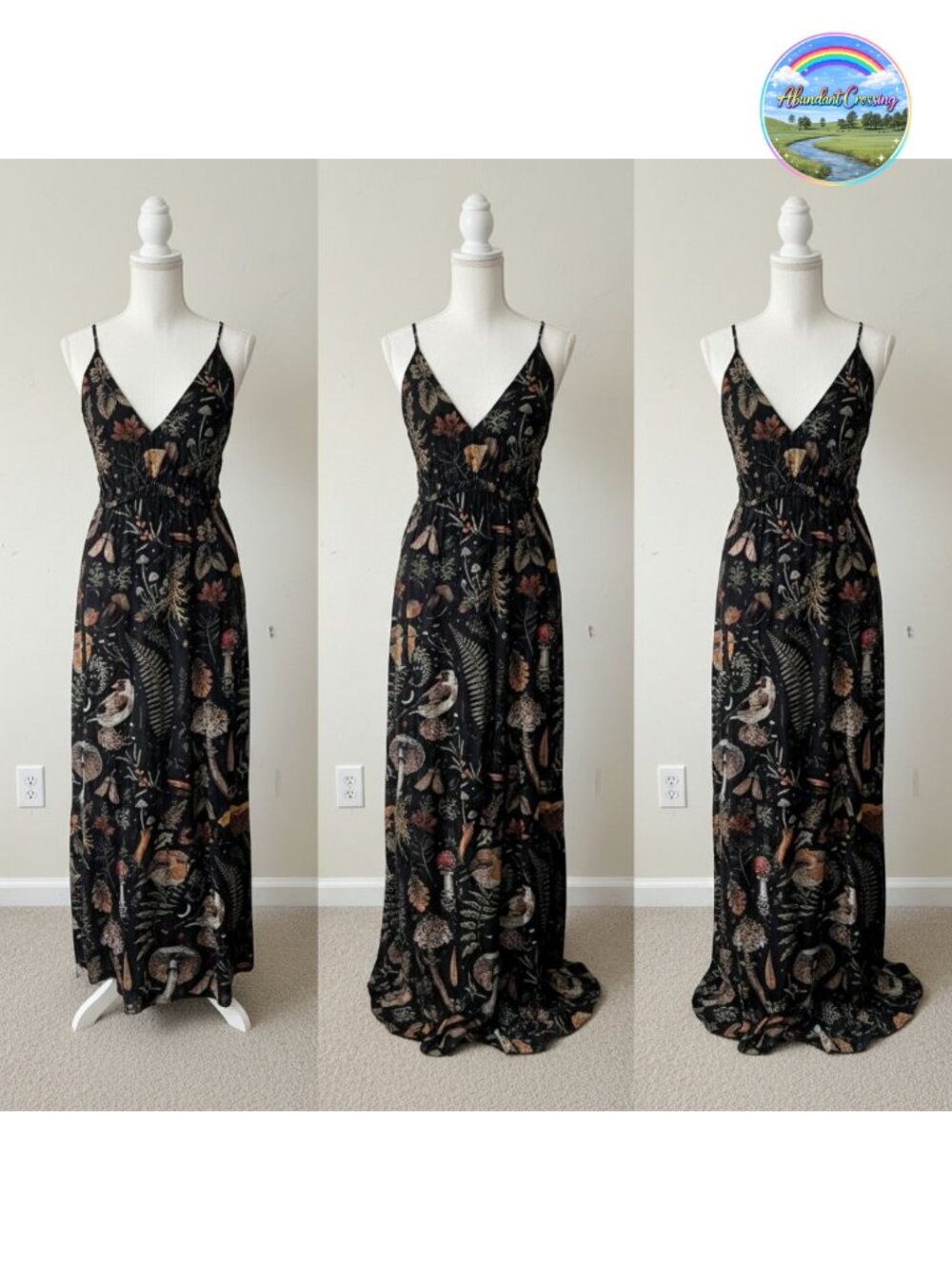 Womens Summer Maxi Dress 100% Cotton Mystical Gothic Casual